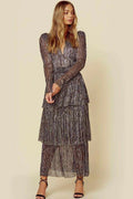 Vestido Feminino Plissado Costura Cintura Alta Vestido Feminino Manga Bufante Decote Em V Irregular Festa À Noite Vestido Elegante