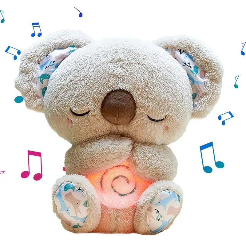 Kawaii Koala Brinquedo de Pelúcia Musical Calmante Bebê Companheiro de Dormir Boneca de Som e Luz Movimento de Respiração Brinquedos de Urso Koala Presentes