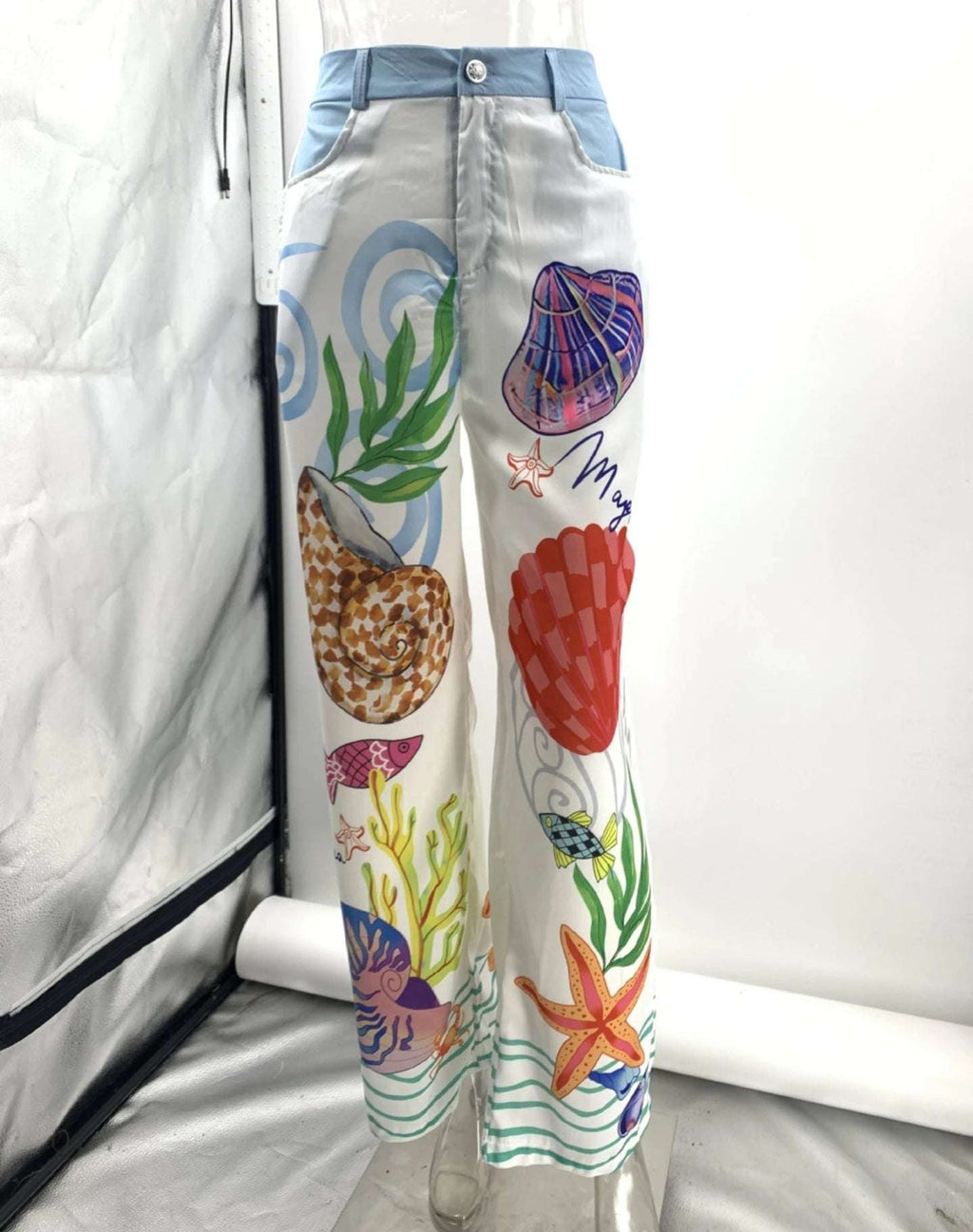 Bohemia Satin Print Loose Pants Sets Women Causal Long Sleeve Shirts Two Piece Sets Female Beach Summer Outfits Streetwear