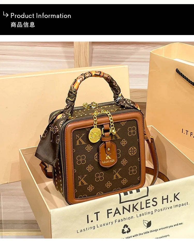 Ladies' handbag, light luxury square bag, 2025 autumn and winter new style, high-end and high designer single shoulder crossbody