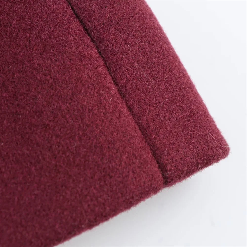 women's lapel single breasted fur collar coat jacket belt decoration autumn and winter new women's clothing