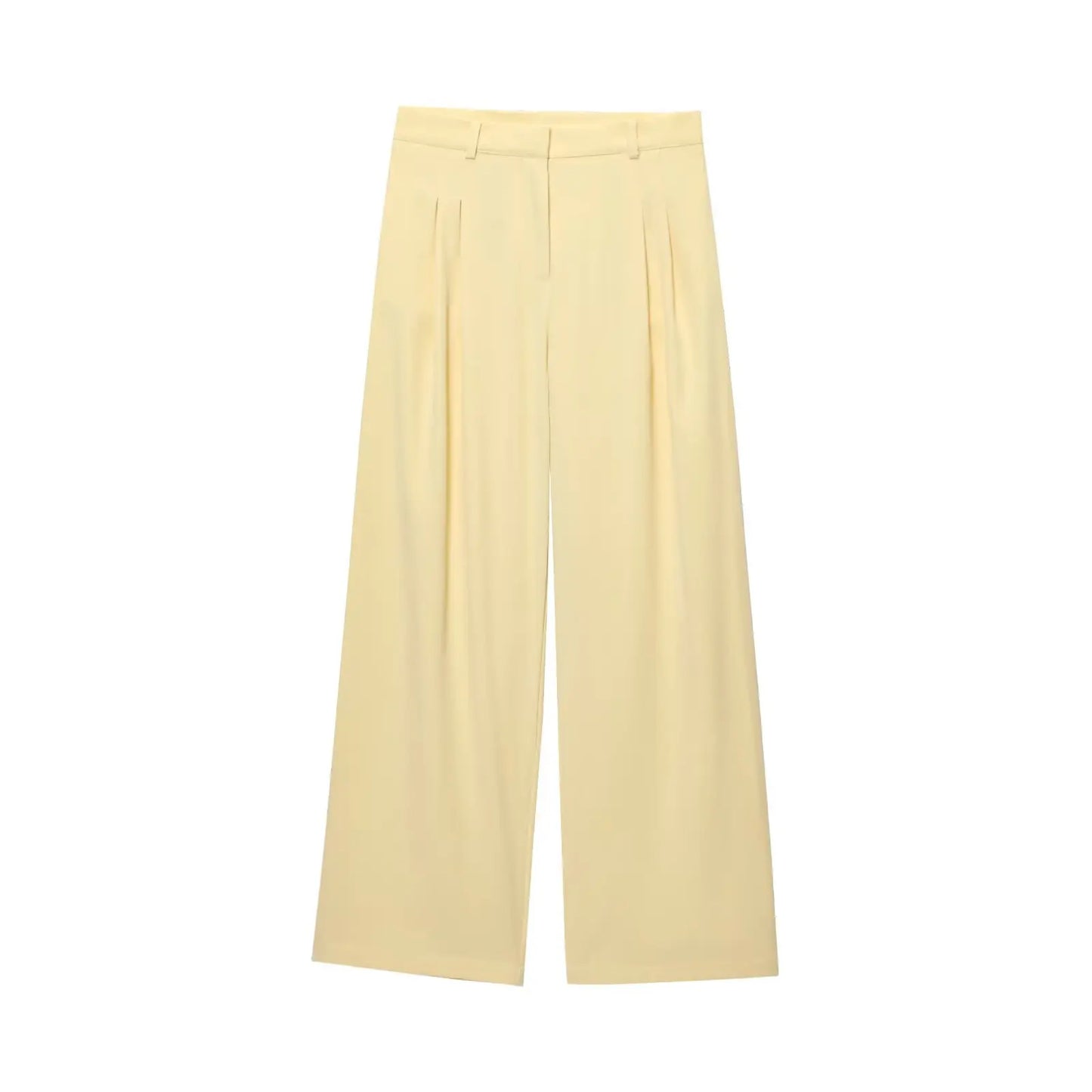 HH Pant Sets For Women Fashion Yellow Backless Button Halter Crop Vest Top Straight Trousers Elegant Office Lady Suit