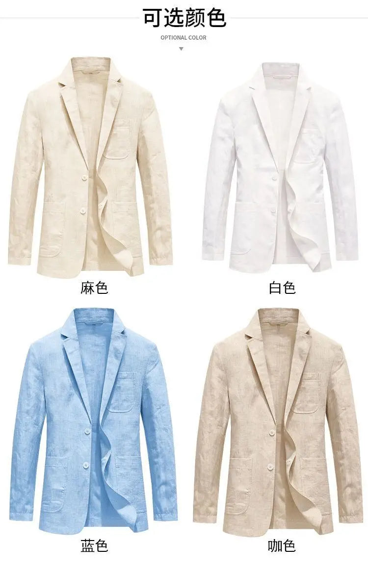 Linen Sun Protection Jacket Blazer - Men's Fashionable Business Casual Versatile and Comfortable Ice Sensation Breathable Blazer