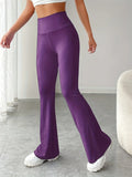 Calça legging justa de ioga da moda, casual, cintura alta, boca larga - Roupas femininas para primavera e verão, leggings de ioga