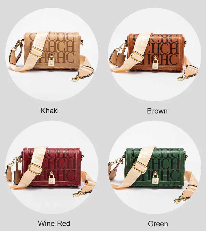 CH Fashion Design Model Metal Accessories Buckle Women's Shoulder Bag Luxury Brand 2024 Fashion Solid Colour Printed Head Bag