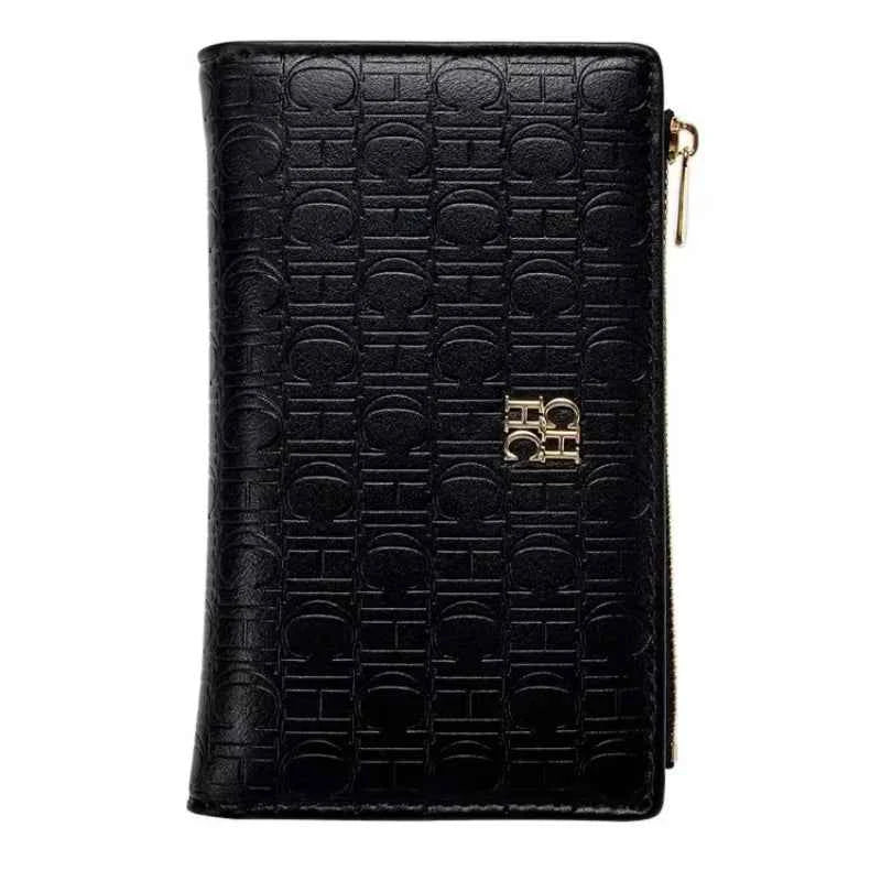 CH Luxury Wallet Card Leather Zipper Letter Printed Short Women's Handbag 2026 Trendy Coin Storage Bag