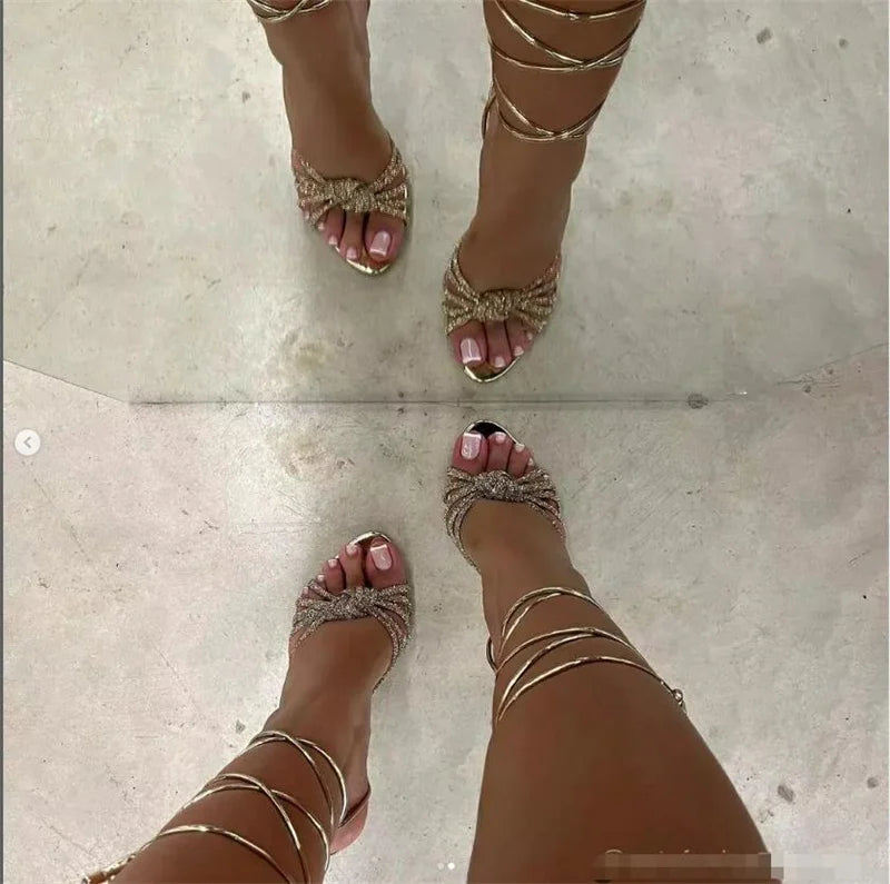 Liyke 2026 New Arrival Silver Crystal Narrow Band Women's Sandals Summer Party Wedding Prom Shoes Platform Open Toe High Heels