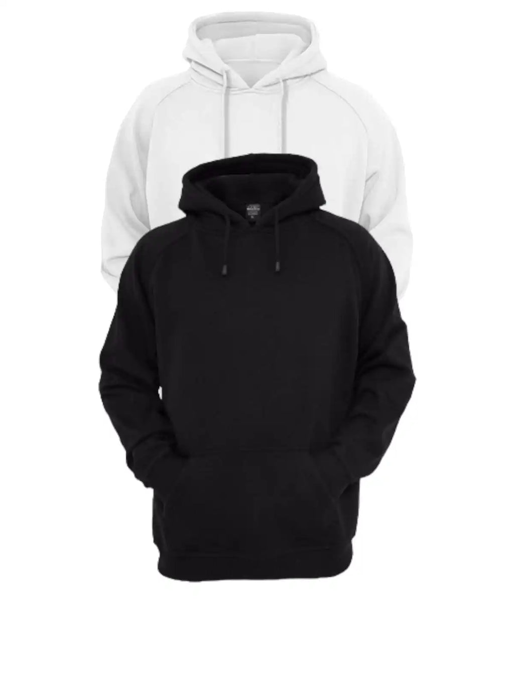 Kit With 2 Blouse Kangaroo Sweatshirt With Hood Unisex Black White