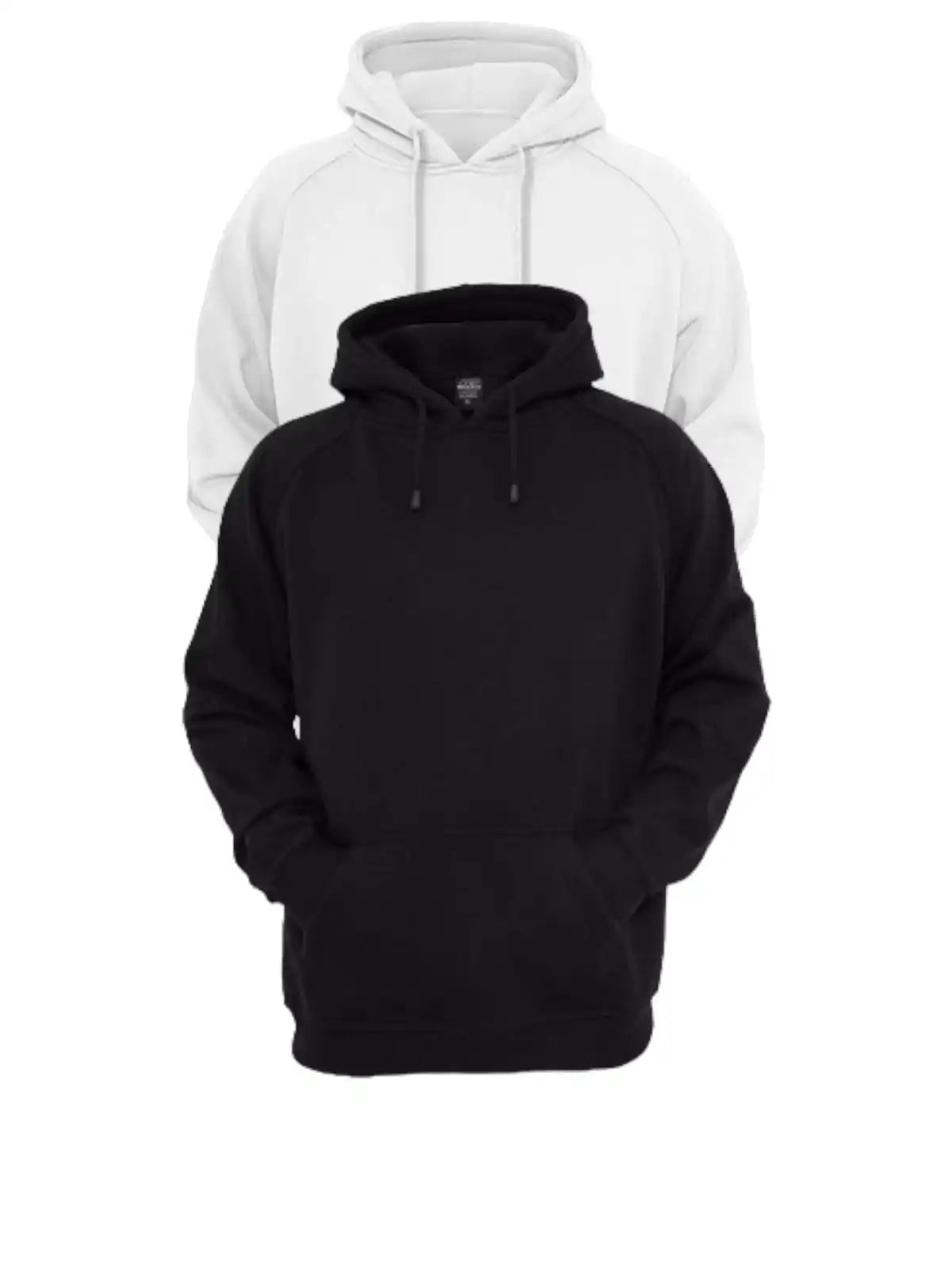 Kit With 2 Blouse Kangaroo Sweatshirt With Hood Unisex Black White