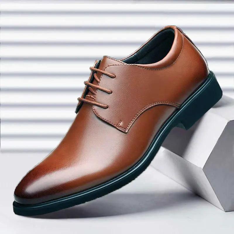 Men's Breathable Leather Shoes Black Soft Leather Soft Bottom Spring And Autumn Best Man Men's Business Formal Wear Casual Shoe - CRAVO ROSE