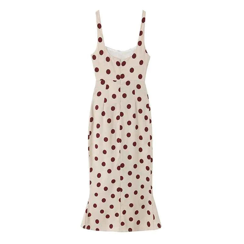 Women's Dress 2026 Summer New White Polka Dot Spaghetti Strap Dress with Irregular Hem Elegant and Stylish Vacation Style