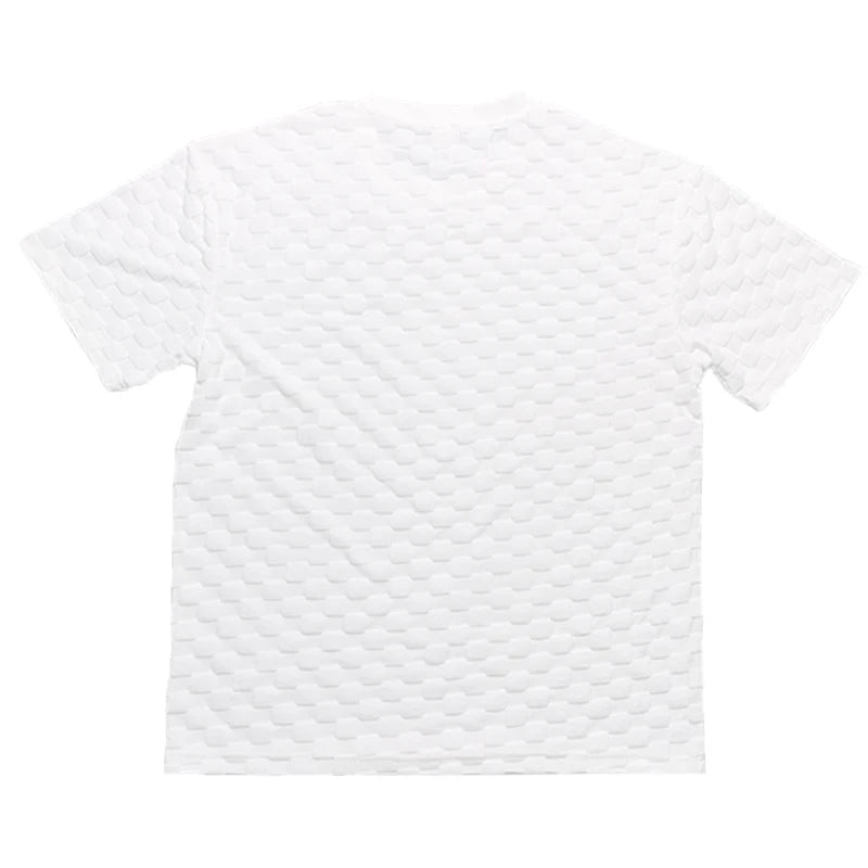 Conjunto de shorts casuais de perna reta e tamanho grande, camiseta xadrez jacquard de manga curta para homens, verão 2025