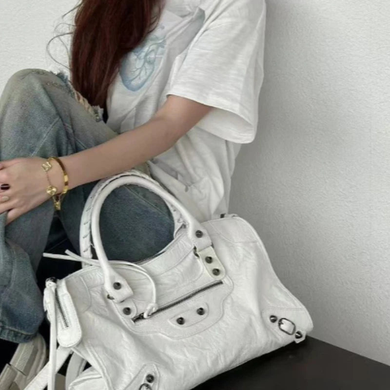 City Motorcycle Shoulder Bag Tote Bag for Women Luxury Designer 2026 Autumn and Winter handbag crossbody Large Capacity
