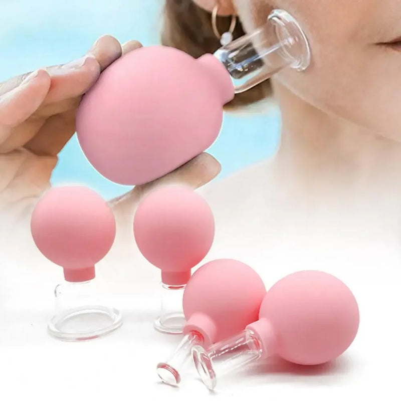 Ventosa de vidro com ventosa para massagem facial, ventosa para acupuntura facial, ventosa para emagrecimento, queima de gordura, cuidados com a saúde, ventosa facial