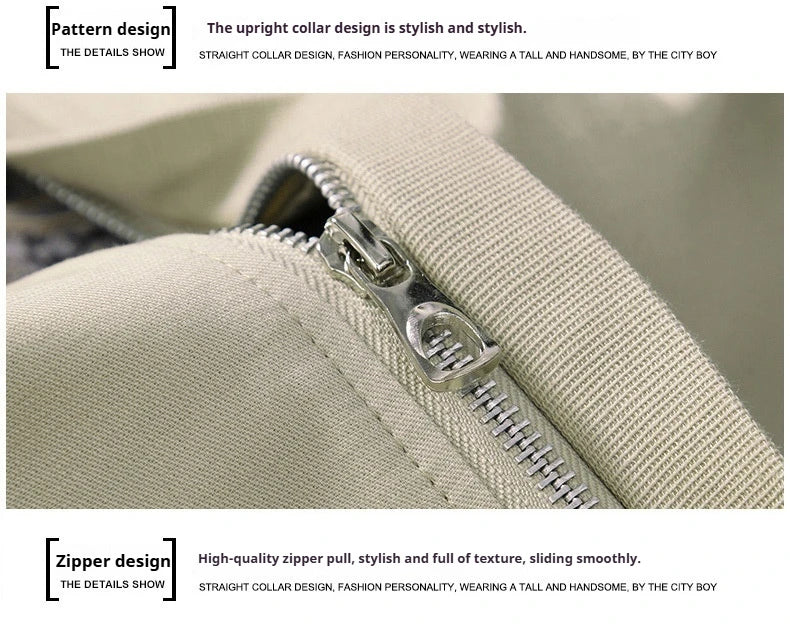 New Spring Standing Collar Washed Jacket for Men Clothing Coats Slimming Cotton Drape