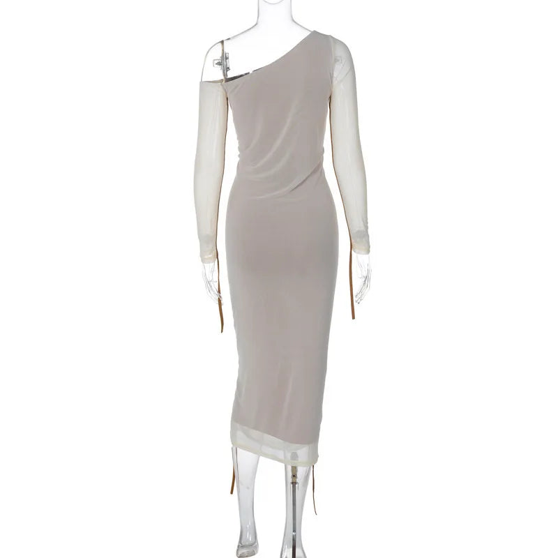 European American Temperament Elegant Aesthetics Slim Hip Long Sleeve Ribbon Dress Summer Fashion INS Casual Women Evening Dress