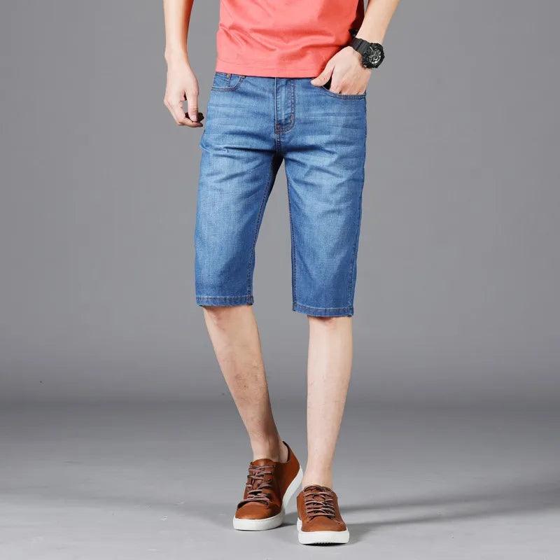 New Arrivals Denim Short Jeans For Men Thin Casual Fashion Summer Pants Elastic Straight Daily Fashion Trousers