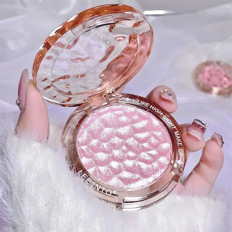 Paleta de contorno com glitter e pó de alto brilho, iluminador e corretivo natural com brilho duradouro