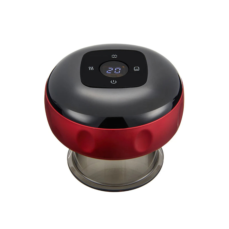 Massageador elétrico de terapia com ventosas para o corpo, anticelulite, aquecimento com luz vermelha, vibração, guasha, raspagem de gordura, queima de gordura e emagrecimento