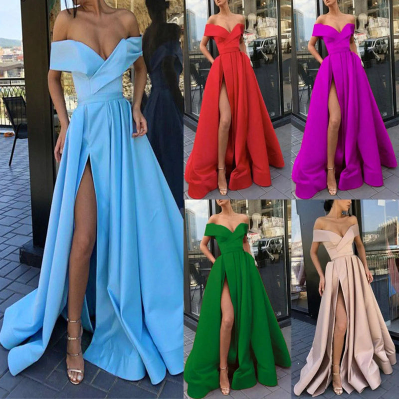 Long Women'S Dress Off Shoulder Sleeveless Maxi Female Elegant Formal Dresses Drag Gown Party Evening Prom Gala Vestidos - CRAVO ROSE