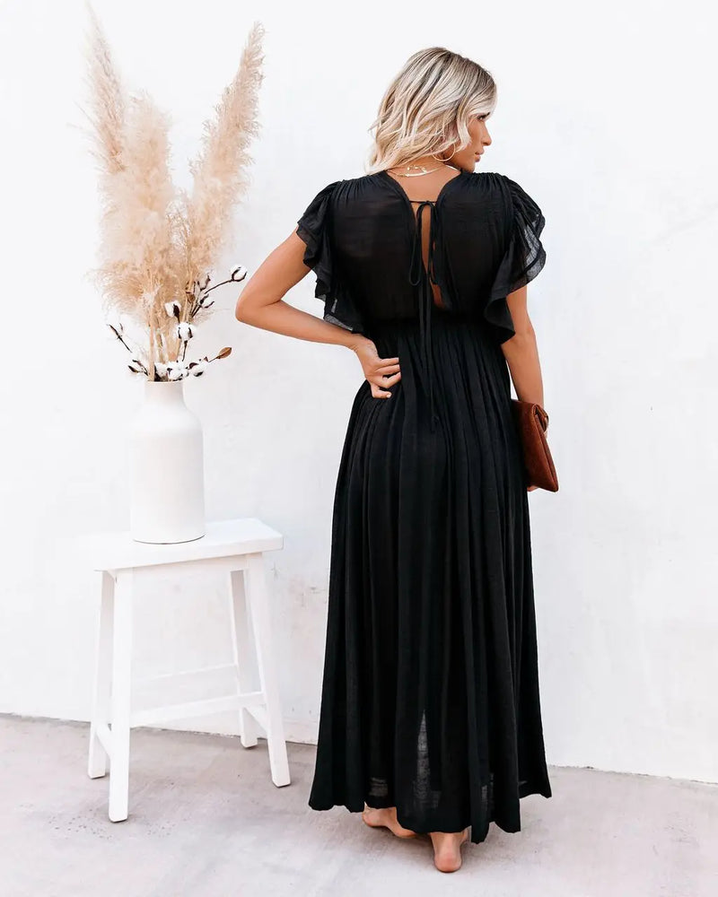 Blusa de biquíni com botões e cintura alta, saia longa, cardigan, jaqueta de praia para férias, proteção solar