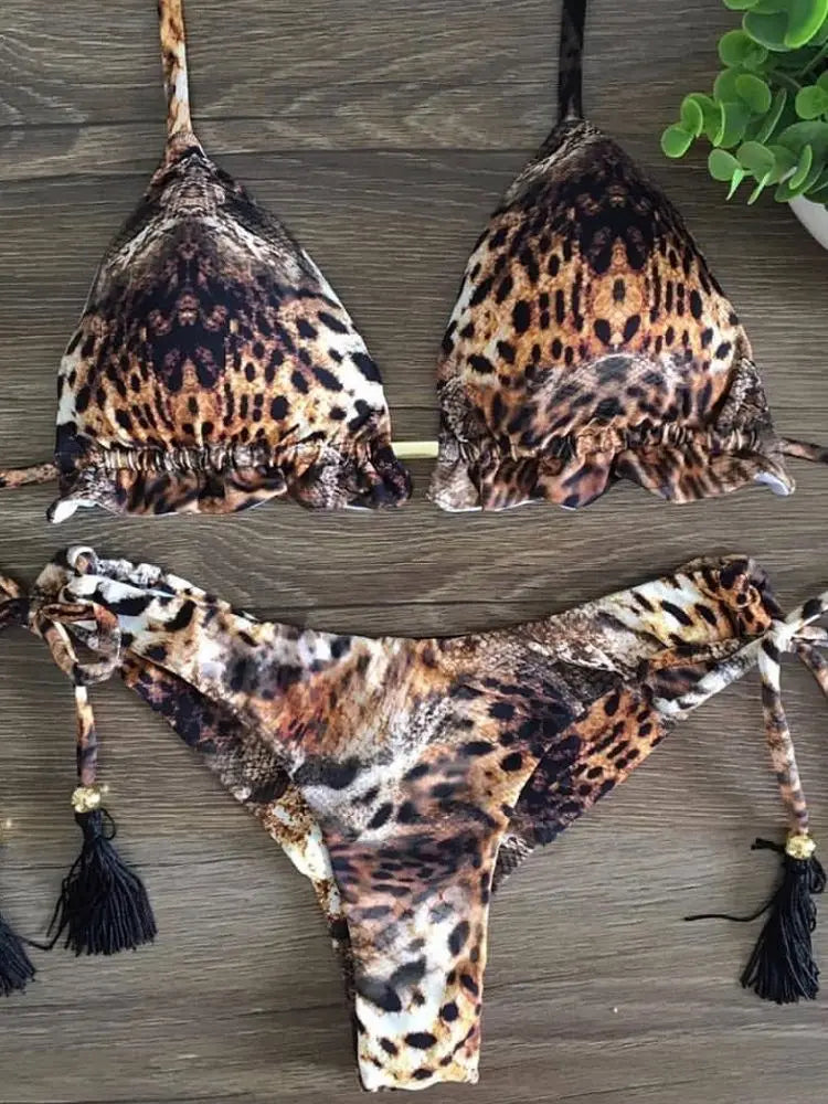 RUOTONGSEPT Sexy Print Bikinis Set Women Swimsuit Bandage Two-Piece Swimwear Brazilian Biquínis Beachwear Bathing Suit 2022 New