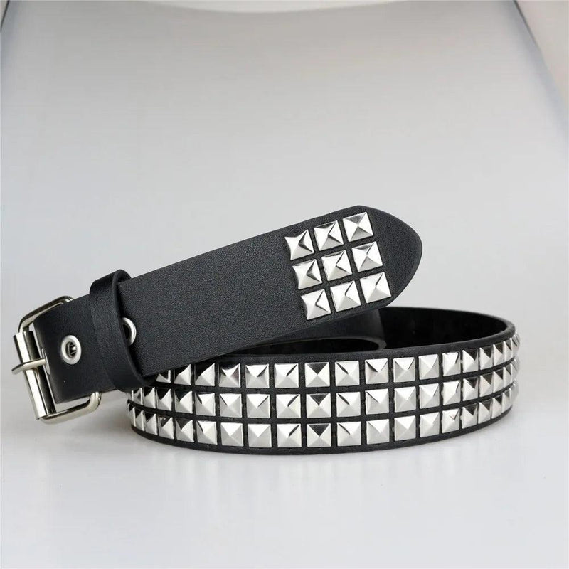 Women Men Belt 2023 Casual PU Leather Rivets Adjustable Cinch Belt Waistband for Daily Street 105/115/125cm - CRAVO ROSE