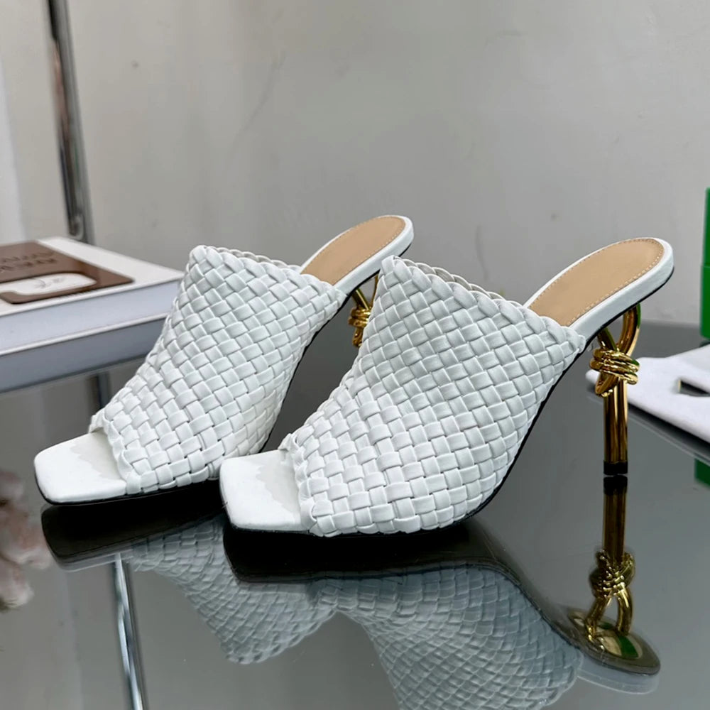 Chinelos de couro monocromáticos femininos, sandálias de alta qualidade, casuais, 40, 41, primavera e outono - CRAVO ROSE