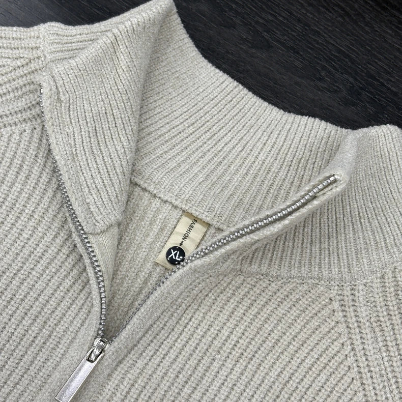 Men's Sweater Half Zipper Winter Thick Korean Edition Casual Loose Stand Up Collar Undercover