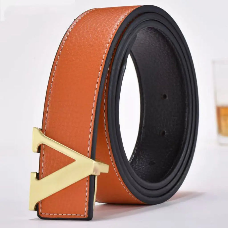 Temperamento Cinto Masculino de Negócios com Letras de Metal e Botão Versátil Decorativo Jeans Vestido Cinto Masculino de Negócios