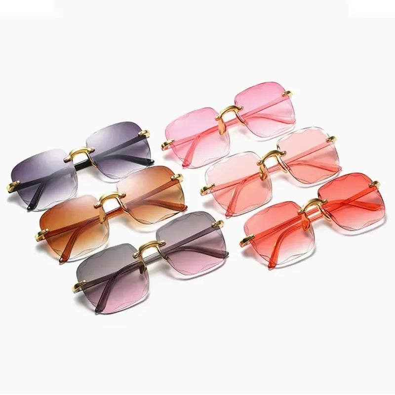 2024 New Frameless Cut Edge Sunglasses Fashion Summer Sun Visors Women's Transparent Multi-color Lenses UV400 Women Sunglasses - CRAVO ROSE