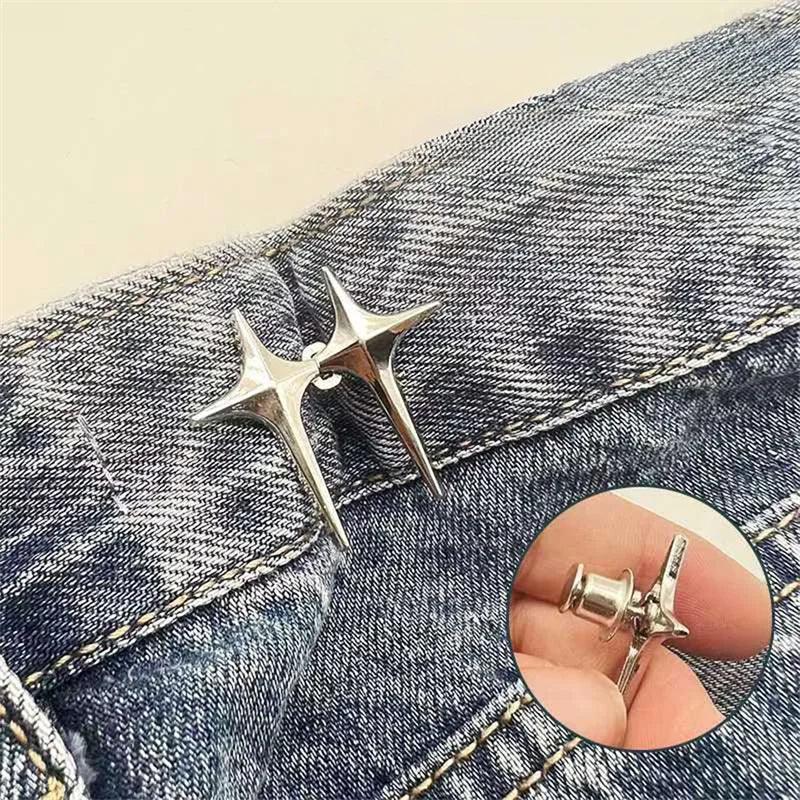 Clover Adjustable Pants Fastener Clips for Pants Waist Button Pin Retractable Loose Button for Jeans Perfect Fit Reduce Waist - CRAVO ROSE