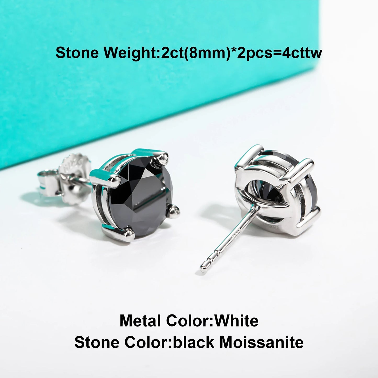 Anujewel 10k ouro 4/3/2/1.6/1/0.6ct moissanite brincos para mulheres real 10k ouro post anti-alergia brincos masculinos jóias - CRAVO ROSE