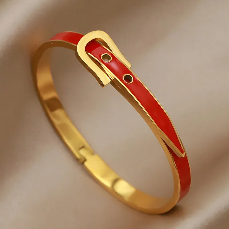316L Stainless Steel Metal Classic Flower Bangles for Women Fashion Brand Jewelry Delicate Bowknot Bracelets Accessories