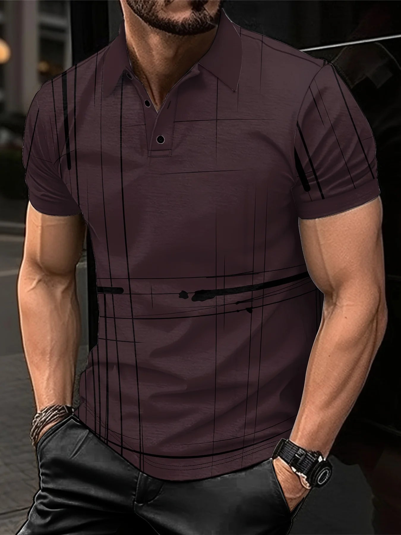 Men Clothes Summer Fashion Short Sleeve Sport Lapel Tops Polo Shirt Men Casual 3D Digital Print Button Polo Shirt Tops