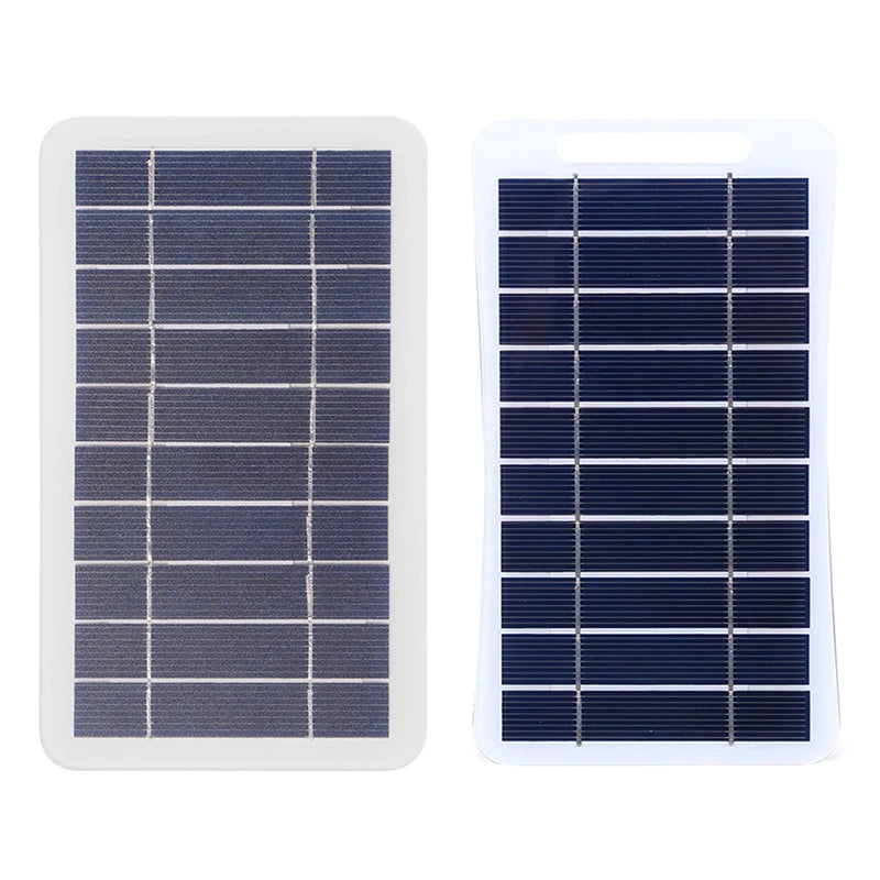 Painel solar de 2 W e 5 W com USB à prova d'água para caminhadas ao ar livre e acampamento, bateria portátil, carregador de celular, painel de carregamento de 5 V