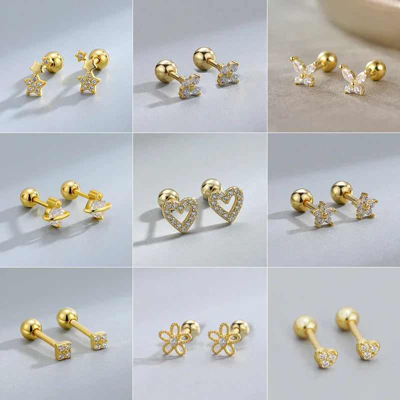 Novos brincos de coração  brincos hipoalergênicos de cartilagem e hélice, acessórios para piercings