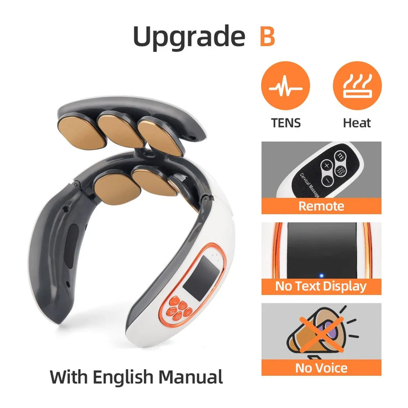 Massageador inteligente de pescoço e costas com 6 cabeças, massagem para ombros e pescoço, massageador cervical
