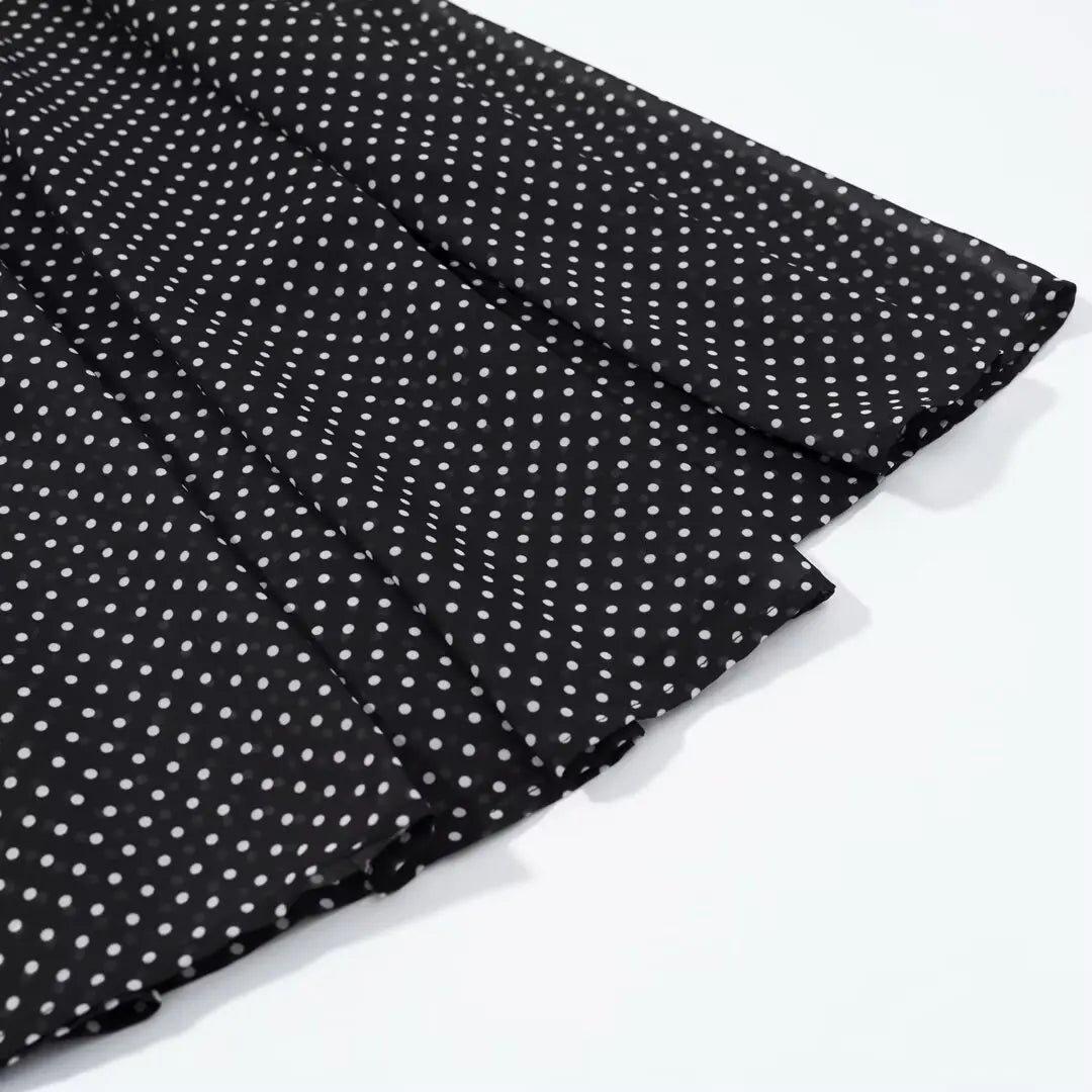 CharmChant Women's Polka Dot Sheer Chiffon Oversized Shirt & Maxi Skirt 2 Piece Set Spring 2026 Retro Elegant Chic Party Outfits