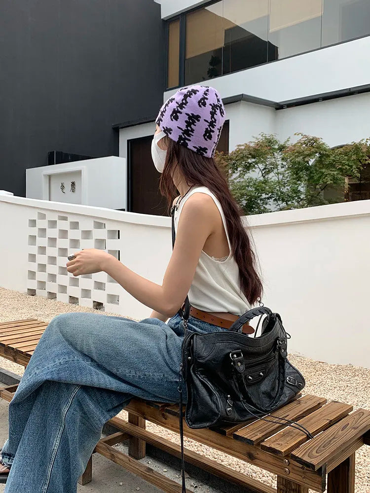 City Motorcycle Shoulder Bag Tote Bag for Women Luxury Designer 2026 Autumn and Winter handbag crossbody Large Capacity