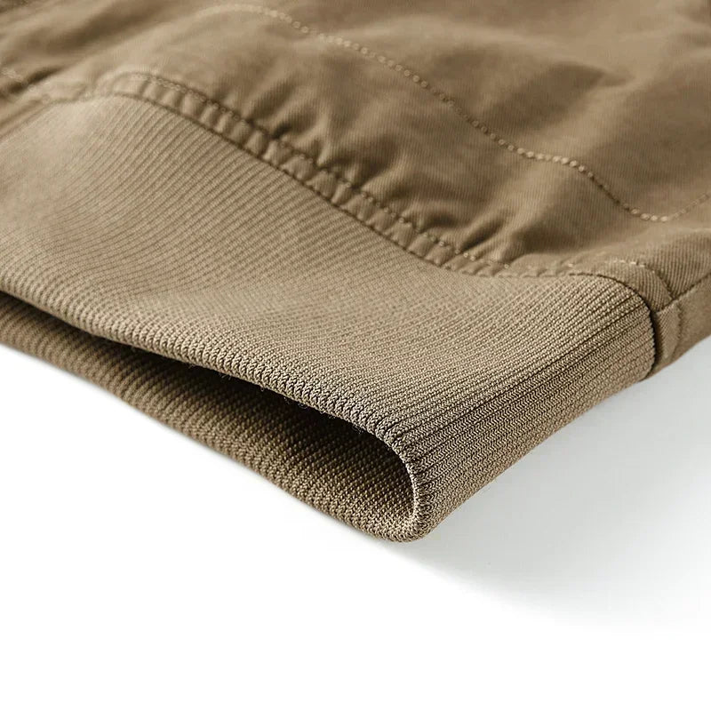 LIBIELIY   TRAF 2025 Spring And Autumn Men's Wash Jacket Comfortable Multi-Pocket Cotton Stand Collar Cargo Jacket Men's