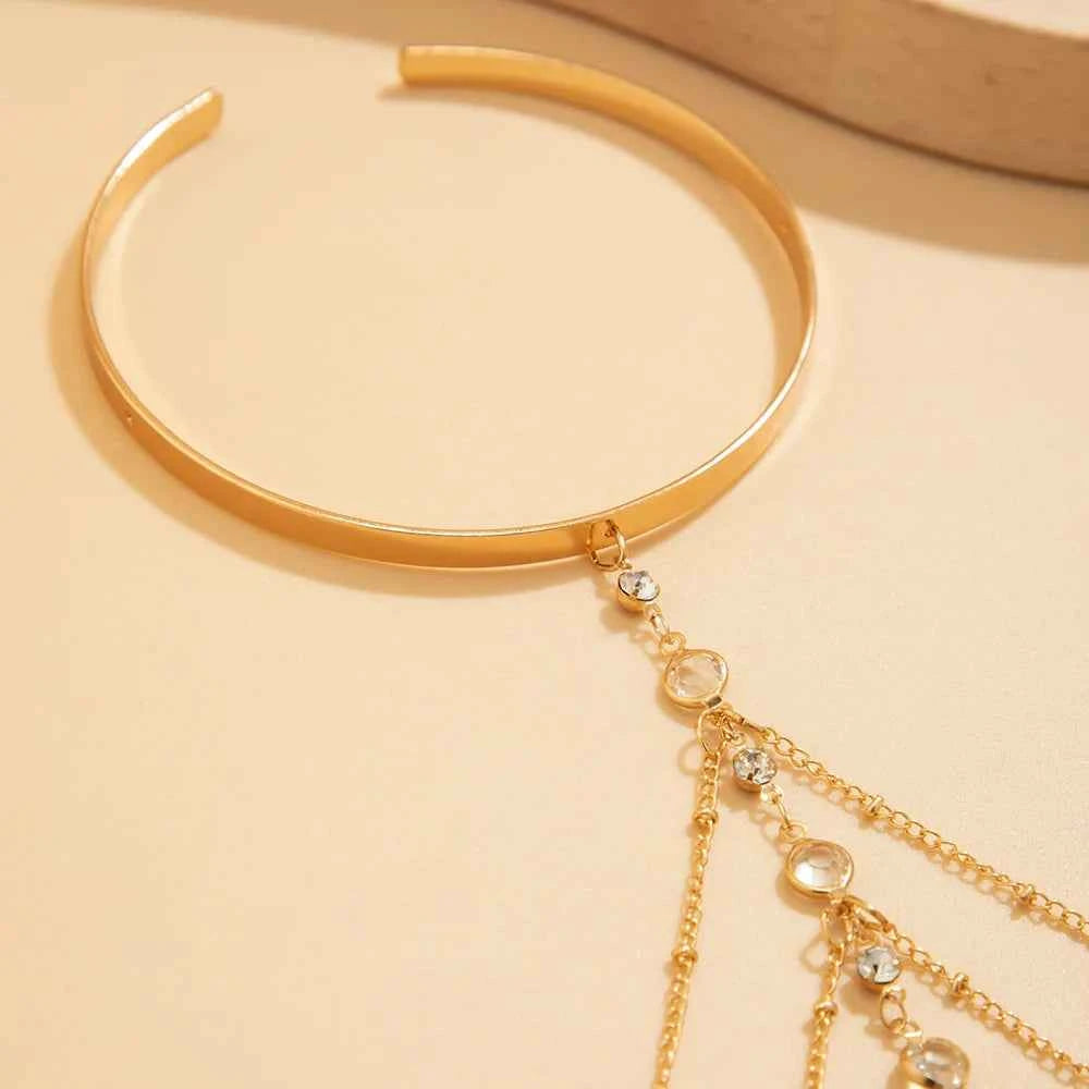 Trendy Arm Jewelry Fashion Sexy Multi-layered Rhinestone Chain Tassel Upper Arm Bracelet Armlet Armband Women Accessories