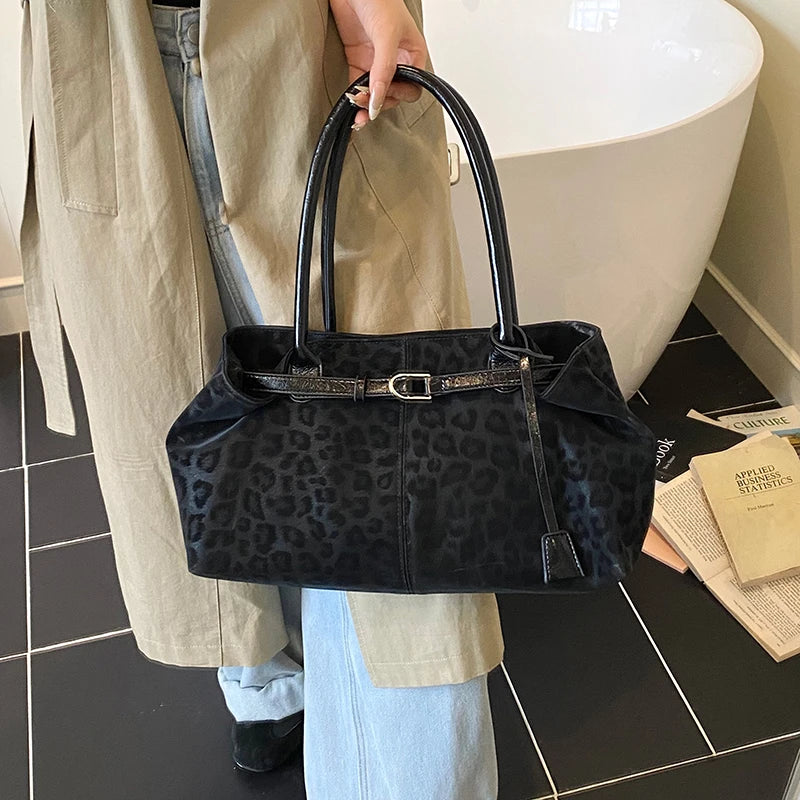 Leopard PU Leather Shoulder Bags for Women 2026 Luxury Designer Brand Trend Tote Bag Females Short Handle Handbags and Purses
