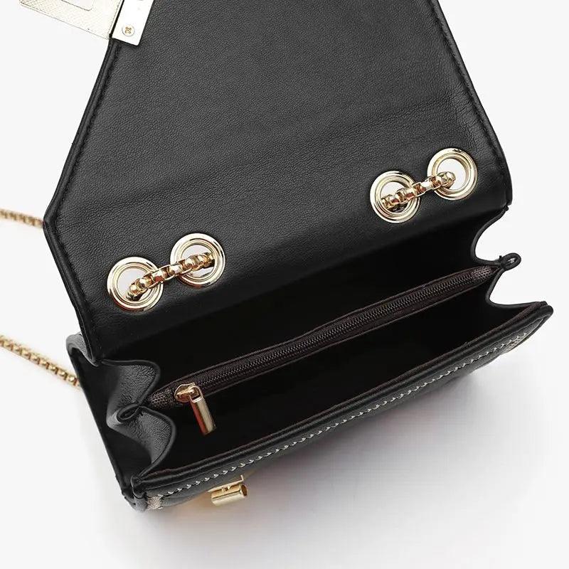 Geometric Chain Bag Women Shoulder Bags Leather Luxury Designer Small Handbags Ladies Evening Purses Wedding Clutch 2021 OEING - CRAVO ROSE