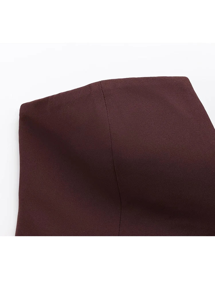 TFMLN Primavera Verão Feminino Sem Alças Crop 2025 Tops Básicos Sem Mangas Escritório Senhora Tops Tendência Rua Clássico Sólido Tops Tubo