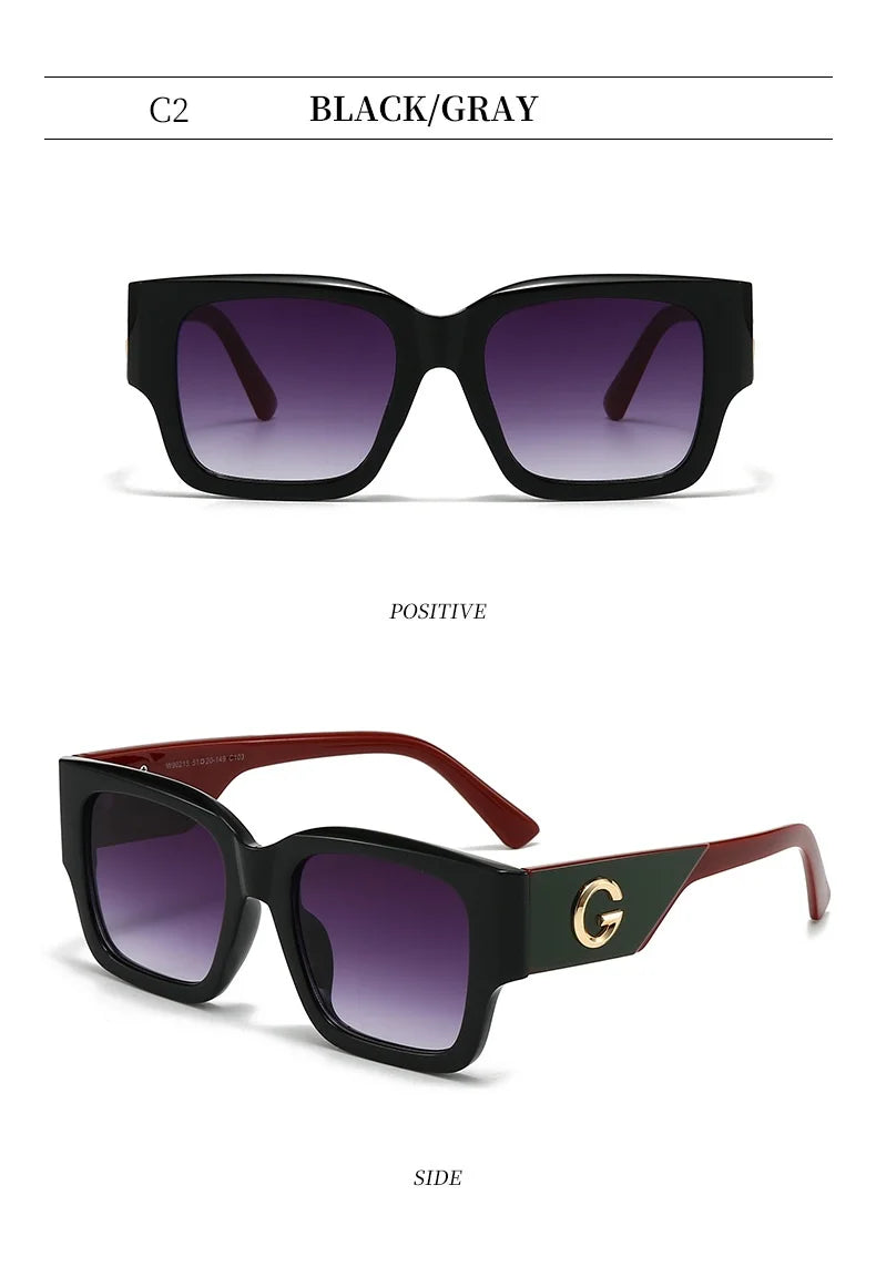 Cute G Brand Women Sunglasses Luxury Men Designer Glasses Square Stylish Unisex Fashion Eyewear UV400