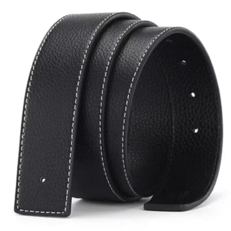 Temperamento Cinto Masculino de Negócios com Letras de Metal e Botão Versátil Decorativo Jeans Vestido Cinto Masculino de Negócios