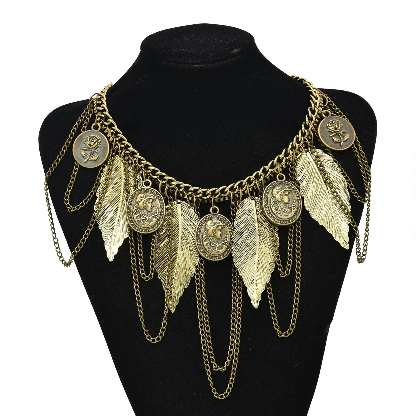 Gypsy Boehmian Hippie Collar Necklaces for Women Big Chunky Tibetan Silver Metal Necklace Festival Turkish Party Jewelry Gift