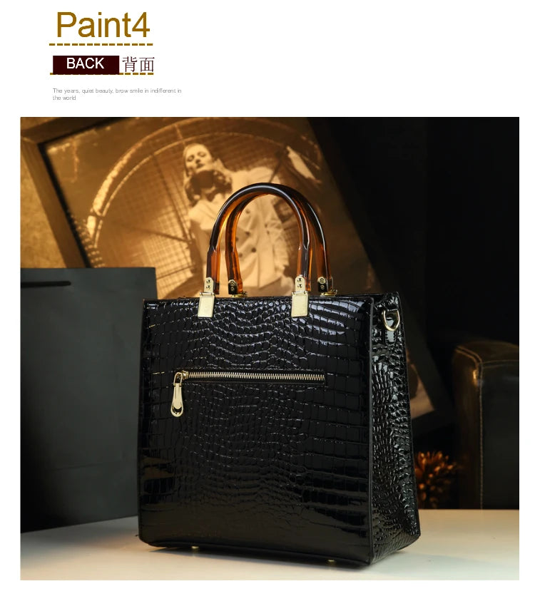 Genuine Leather Women Handbags Alligator Pattern Large Capacity Tote Bag Fashion Mother Bag 2025 New All-match Portable Bags