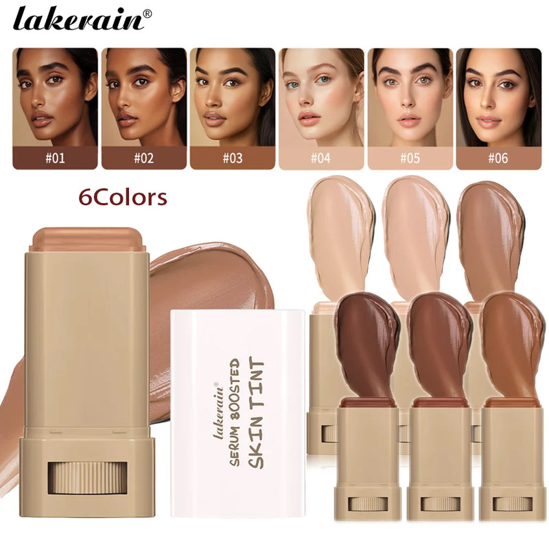Base em bastão Balm Serum Boosted Skin Tint Base em bastão Suave Plumper Alta Cobertura Base Bronze para Viagem Make